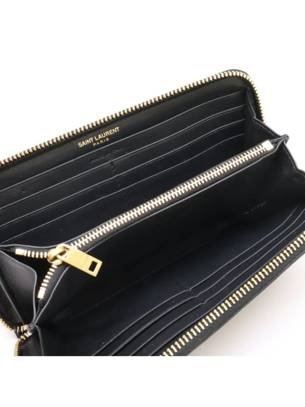 Saint Laurent Paris Tiny Cassandra Embossed Matte Leather Zip Around Wallet